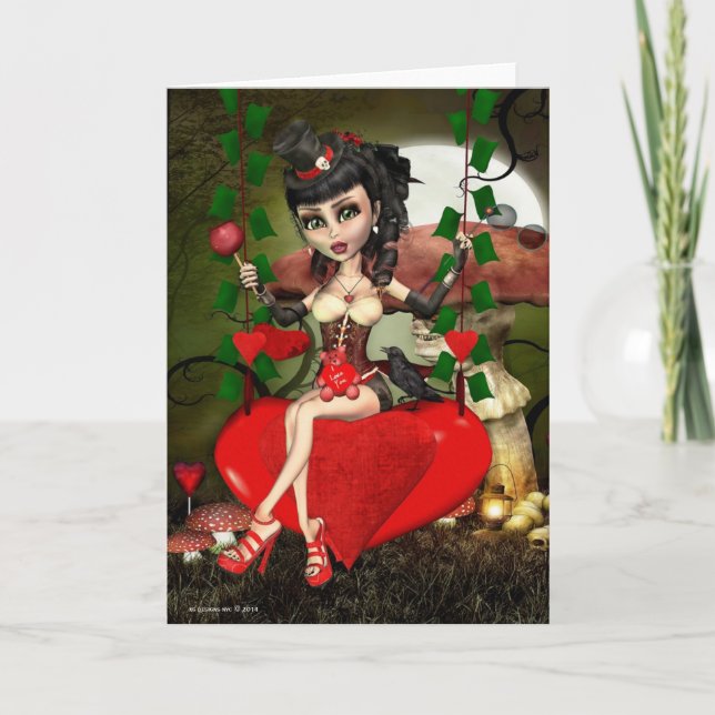 Candy Apple Love Gothic Lolita Note Card (Front)