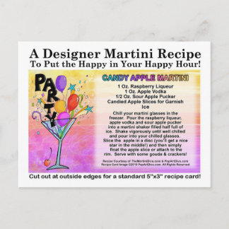Candy Apple Martini Recipe Card Postcard