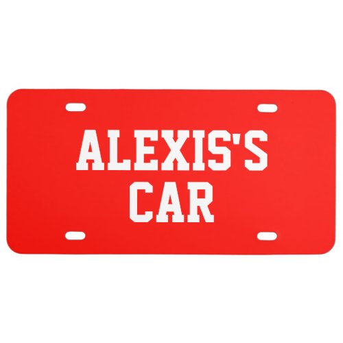 Candy Apple Red Add Name License Plate