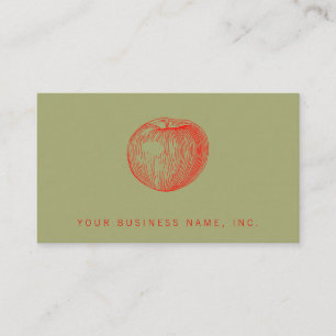 Candy Apple Red Letterpress Apple Business Card