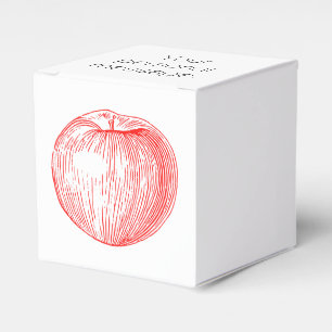 Candy Apple Red Letterpress Apple Favor Boxes
