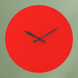 Candy Apple Red Solid Color Large Clock