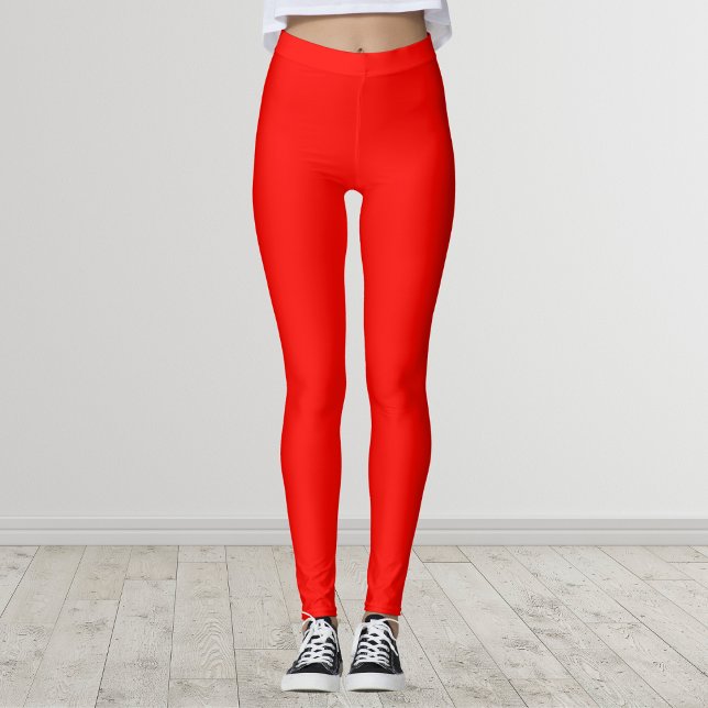 Candy Apple Red Solid Color Leggings (Creator Uploaded)