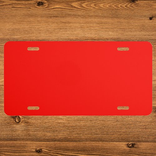 Candy Apple Red Solid Color License Plate