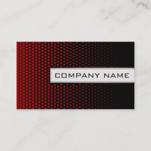 Candy apple red Techno Dots Elegant Modern Black Business Card