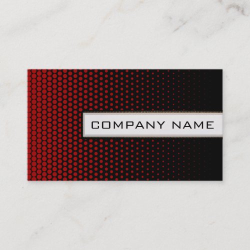 Candy apple red Techno Dots Elegant Modern Black Business Card
