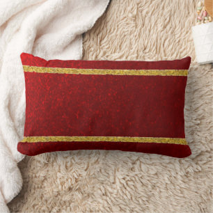 Candy Apples Red Gold Lumbar Pillow