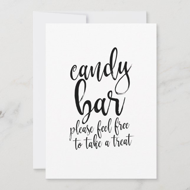 Candy Bar Affordable Calligraphy Wedding Sign Invitation (Front)