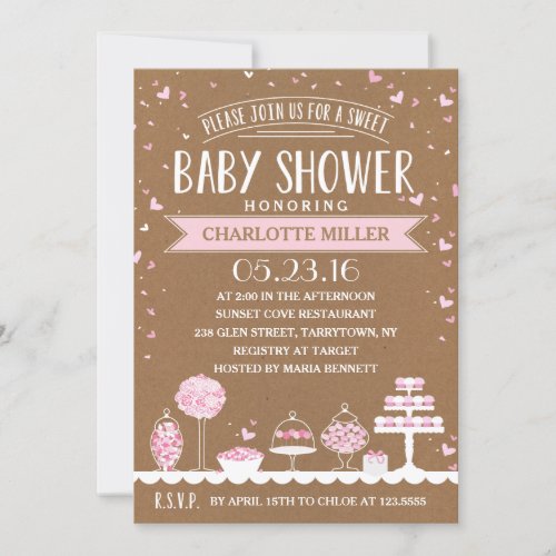 Candy Bar  Baby Shower Invitation