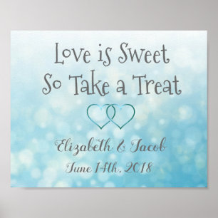 Candy Bar Blue and Gray  Love is Sweet Poster