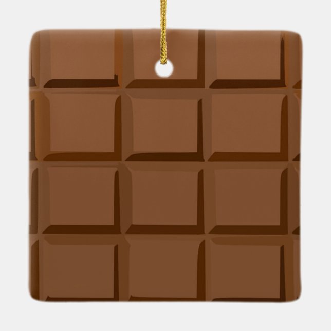 Candy Bar Ceramic Christmas Square Ornament (Back)