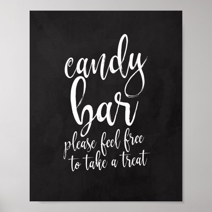 Candy Bar Chalkboard Script 8x10 Wedding Sign Zazzle