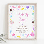 Candy Bar Lollipop Sweet Shop Birthday Sign at Zazzle