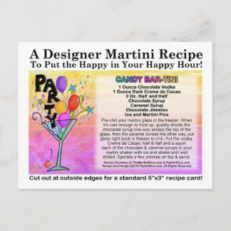 Candy Bar Martini Recipe Card Postcard