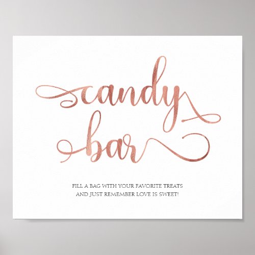 Candy Bar rose gold elegant Wedding Sign
