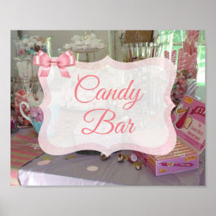 Candy Bar Sign Pink Baby Shower Poster