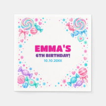 Candy Bar Sweet Shop Watercolor Birthday Paper