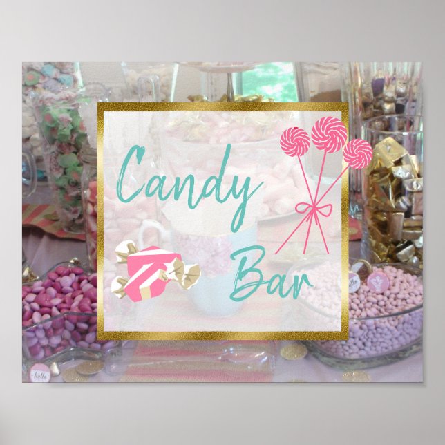 Candy Bar Wedding or Baby Shower Sign Poster (Front)