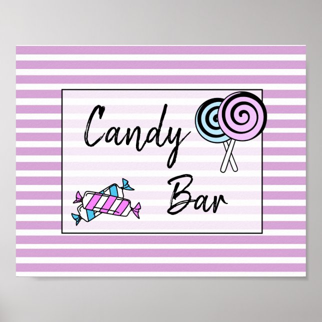 Candy Bar Wedding or Baby Shower  Sign Poster (Front)