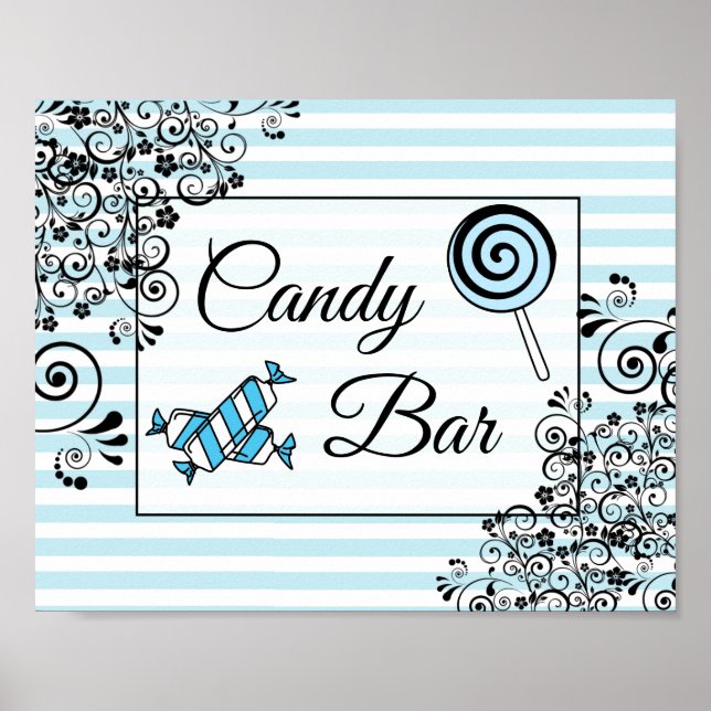 Candy Bar Wedding or Baby Shower  Sign Poster (Front)