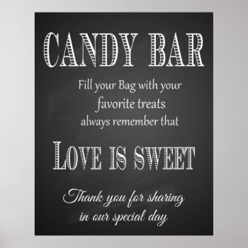 Candy Bar Wedding Print  Chalkboard - Blackboard by TheArtyApples at Zazzle
