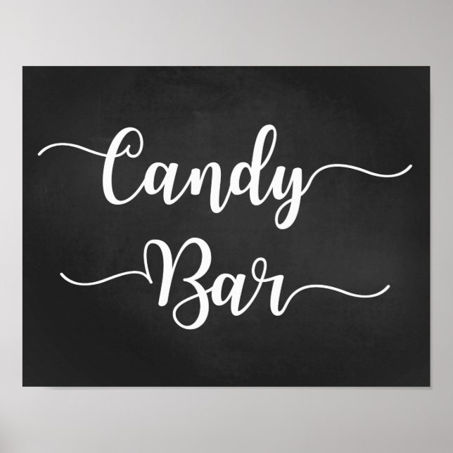 Candy Bar Wedding Sign | Modern Calligraphy Signs (Front)