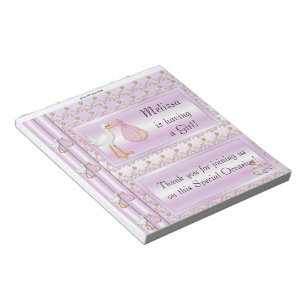 Candy Bar Wrapper Baby Shower Girl Party Favor Notepad