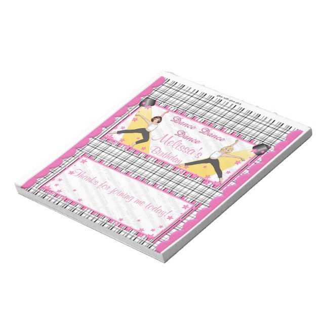 Candy Bar Wrapper Birthday Dance Party Favors Notepad (Rotated)