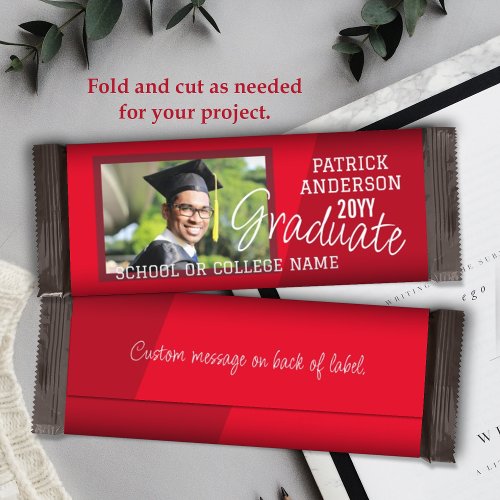 Candy Bar Wrapper Red Burgundy Graduation