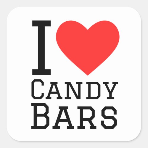 Candy bars pattern square sticker