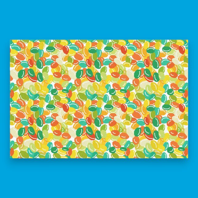 Candy Beans Yellow Multicolor on White Background Tissue Paper (Colorful Candy on a white background.)