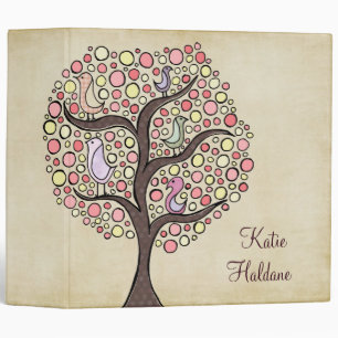 Candy Bird Tree Whimsical Work Binder Folder