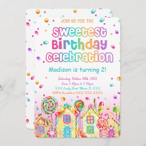 Candy Birthday Invitation 