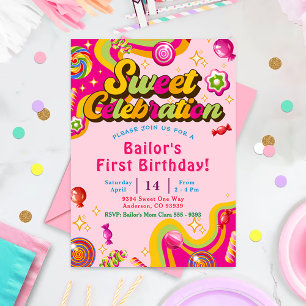 Candy Birthday Invitation Candy Sweet Party