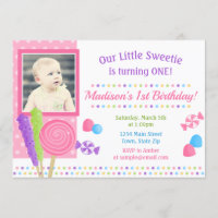 Candy Birthday Invitation Candyland 1st Birthday