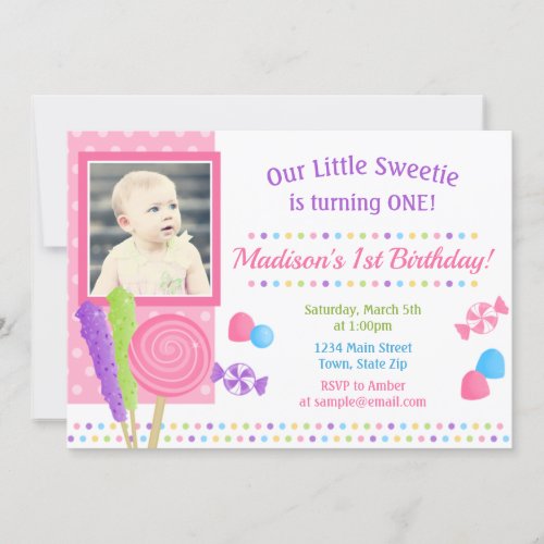 Candy Birthday Invitation Candyland 1st Birthday