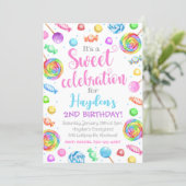 Candy Birthday Invitation, Candyland Invitation (Standing Front)