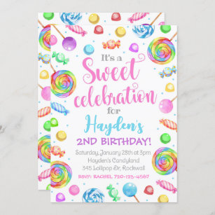 Candy Birthday Invitation, Candyland Invitation