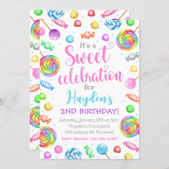 candy-birthday-invitation-candyland-invitation-zazzle for Candyland Birthday Invitations Free Printable Candy Birthday Invitation, Candyland Invitation | Zazzle for Candyland Birthday Invitations Free Printable