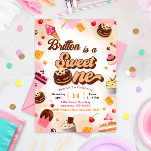 Candy Birthday Invitation Sweet One Party