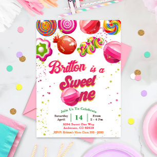 Candy Birthday Invitation Sweet One Party