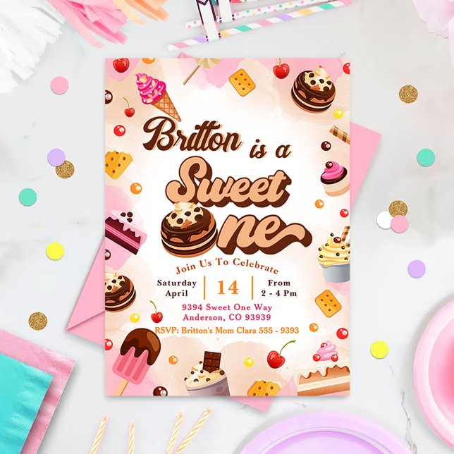 Candy Birthday Invitation Sweet One Party (Creator Uploaded)
