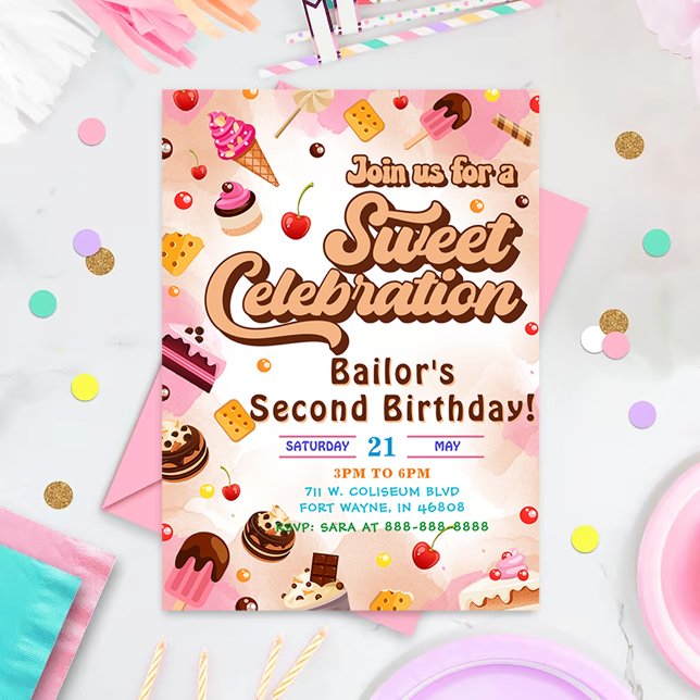 Candy Birthday Invitation The Second Party (Creator Uploaded)