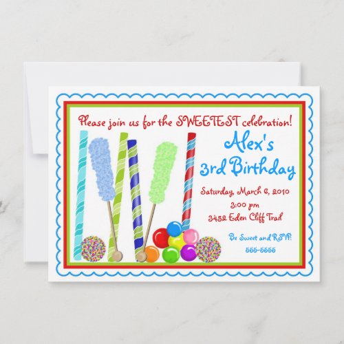 Candy Birthday Invitations