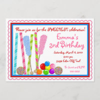 Candy Birthday Invitations