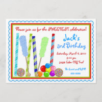 Candy Birthday Invitations