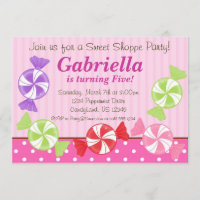 Candy Birthday Party Invitation