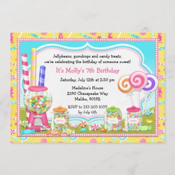 Candy Birthday Party Invitation by eventfulcards at Zazzle