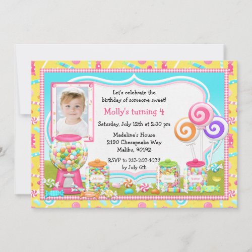 Candy Birthday Party Invitation