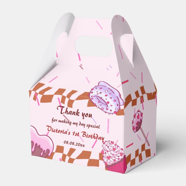 Candy Birthday Party Sweet Candy Favor Boxes (Front Side)
